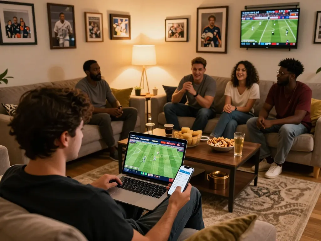 CakhiaTV streaming live football matches while making strategic bets on a smartphone.