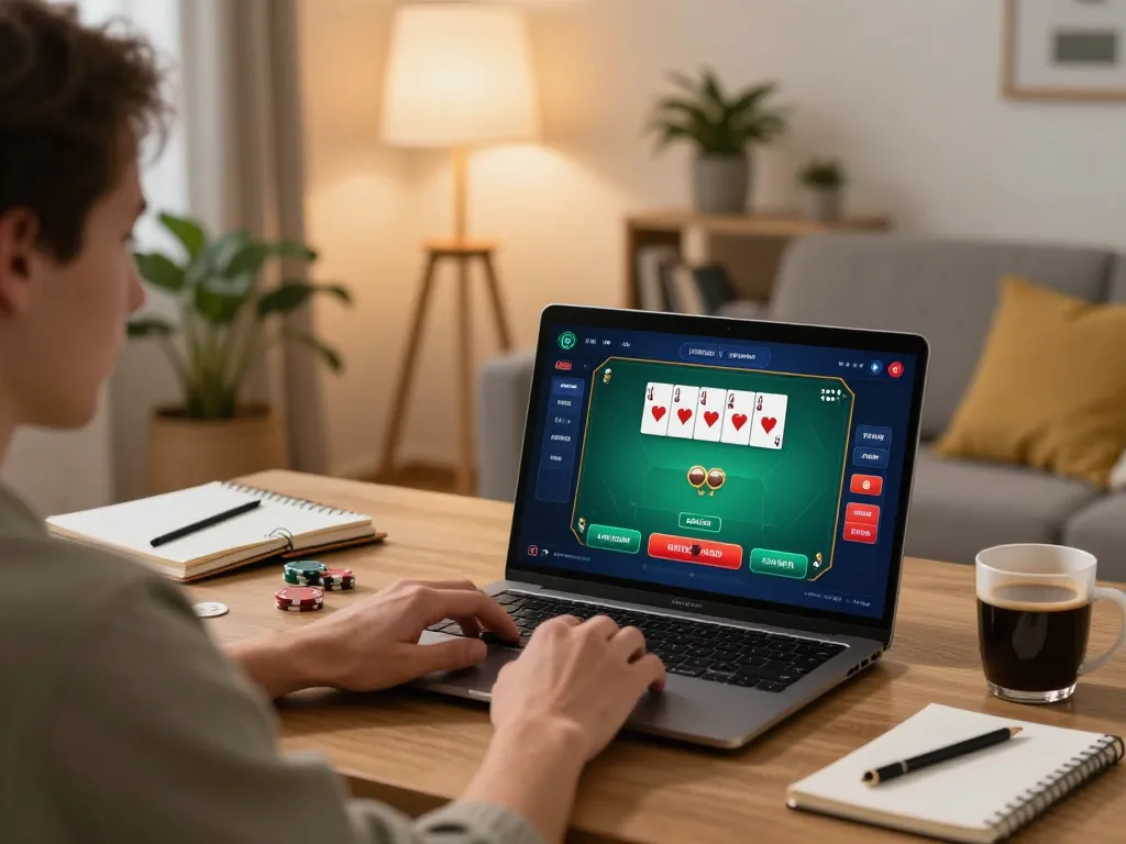 Join the excitement of Au88 with a cozy at-home poker gaming session showcasing strategy and engagement.