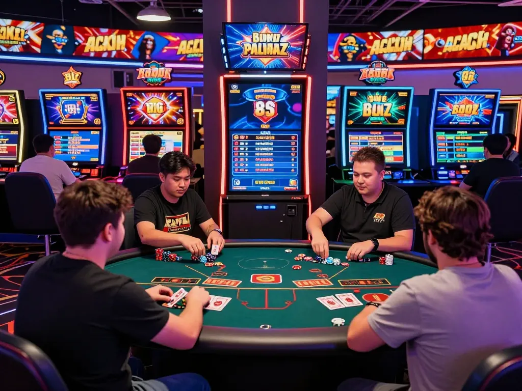 Players engaging in nk 88 online casino gaming tournament with vibrant graphics and dynamic atmosphere.