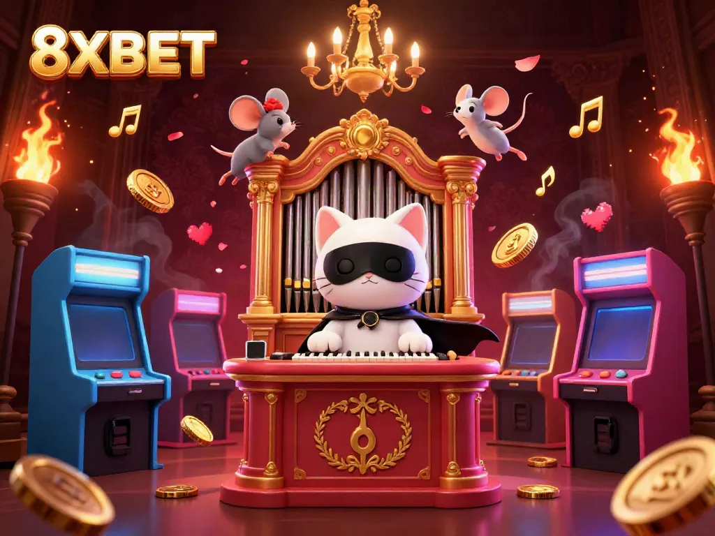 Engage with the thrilling adventure at 8XBET casino, featuring colorful 3D gaming elements and characters.