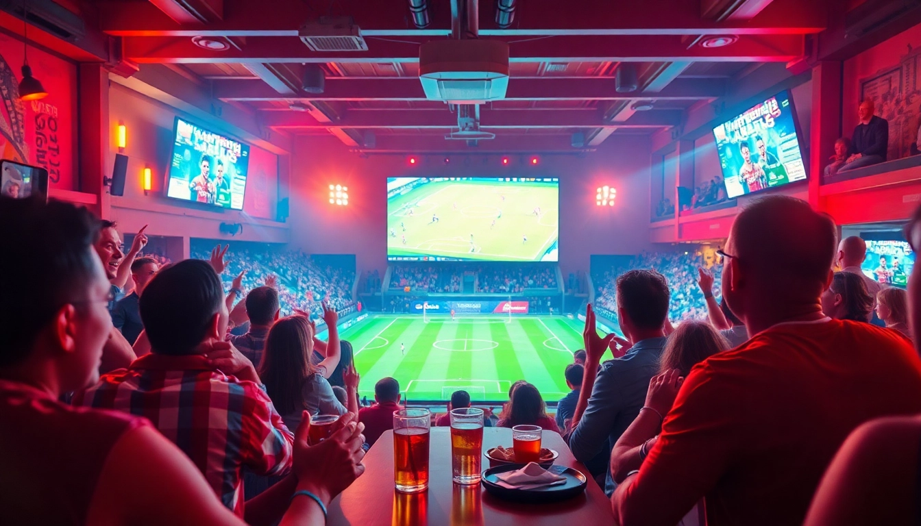 Xoilac TV live sports streaming experience on joemadfan.com with excited fans watching football.