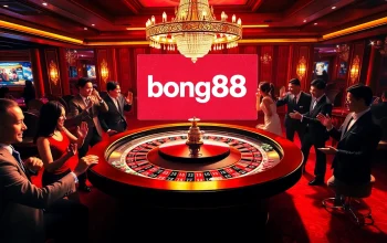 Gamblers engaging excitedly at a bong88 roulette table, showcasing thrilling casino atmosphere.