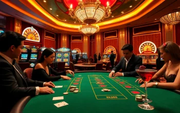 Players strategizing their next move at red88's Baccarat table for thrilling casino action.