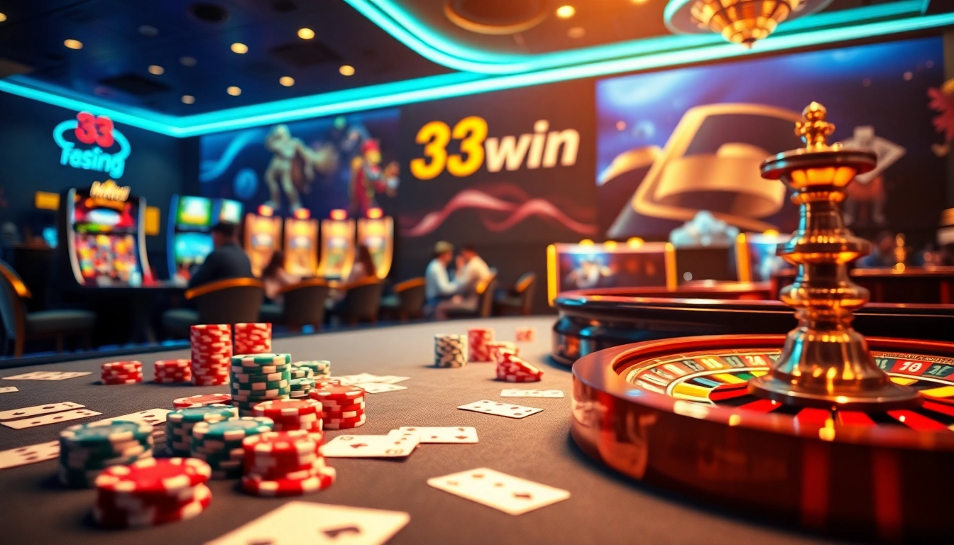 Experience thrilling gaming action at 33win with vibrant casino tables and engaging players.