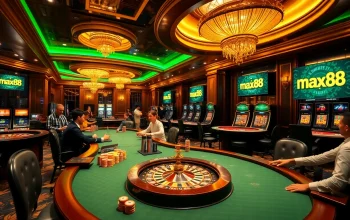 Experience the thrill of winning at max88's vibrant casino with exciting games and animated visuals.