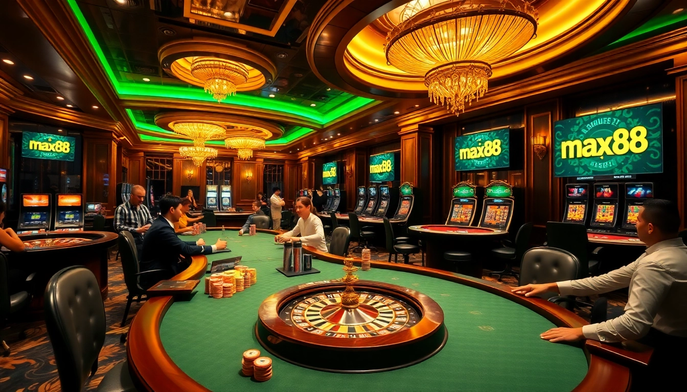 Experience the thrill of winning at max88's vibrant casino with exciting games and animated visuals.