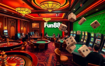 Fun88 players enjoying thrilling casino games and vibrant slot machines in an opulent setting.